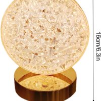 LED кристална декоративна настолна лампа, сензорна, трицветна, затъмняваща, снимка 4 - Лед осветление - 42454346