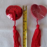 Висулки за гърди с форма сърце в червено, снимка 8 - Други - 36320251