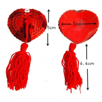 Висулки за гърди с форма сърце в червено, снимка 4 - Други - 36320251