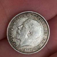 3 пенса 1916 сребро Великобритания , снимка 3 - Нумизматика и бонистика - 41566637