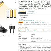 TEAMPD 10 LED лампа за книги , снимка 14 - Лед осветление - 44392553