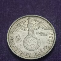 2 Марки 1937 година сребро Трети Райх

, снимка 1 - Нумизматика и бонистика - 41538146