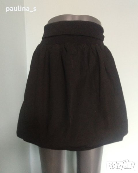Памучна пола с набор и висока талия , снимка 1