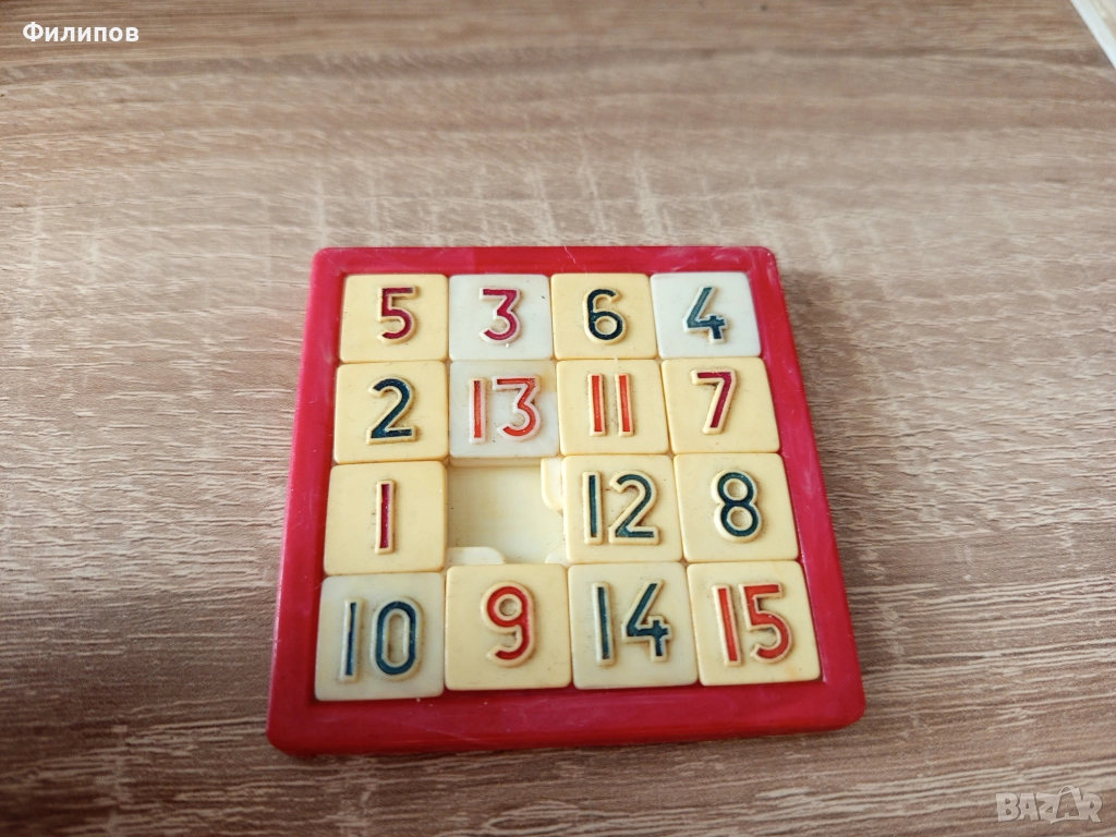 стара логическа игра за подреждане на числа, снимка 1