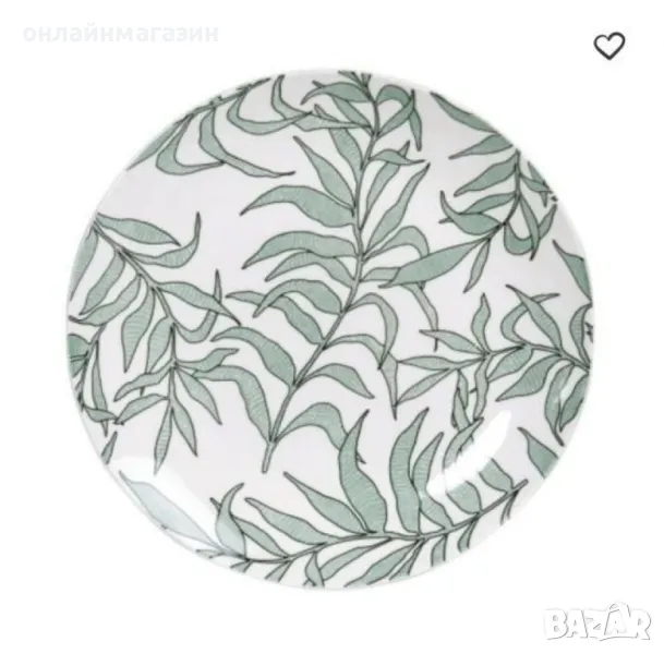 Порцеланова чиния с пластмасова поставка 26см, Листа 1, снимка 1