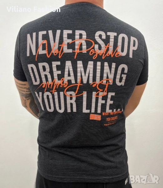 Мъжка тениска със щампа на гърба, снимка 1