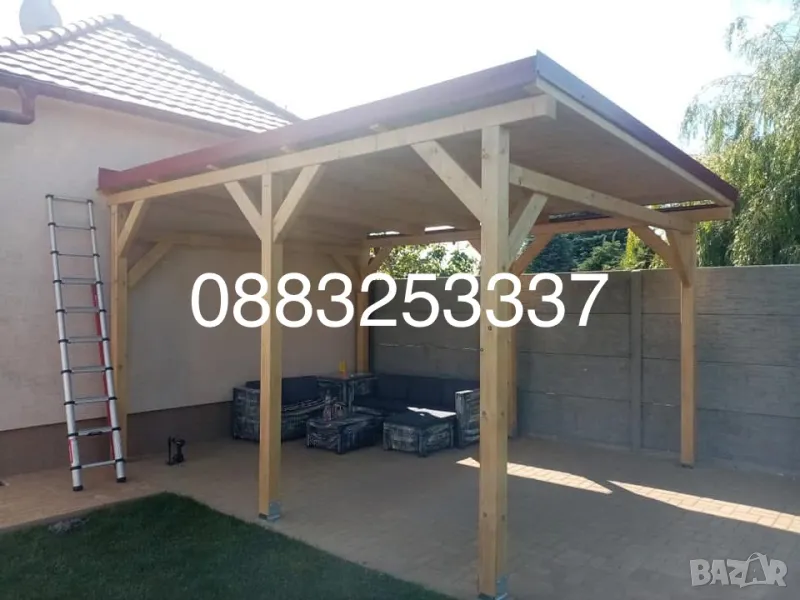 Дървени Навеси Изграждане Дървени конструкции Беседки Ремонт на покриви , снимка 1