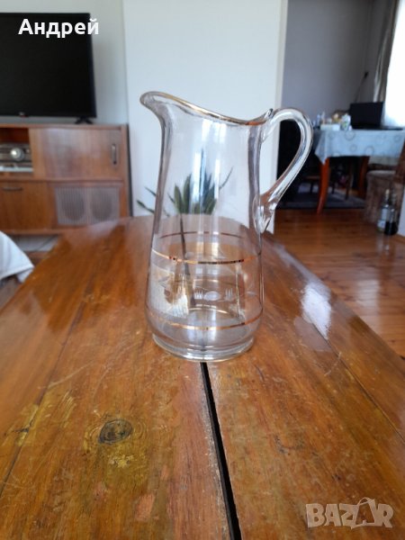 Стара стъклена кана,каничка #12, снимка 1