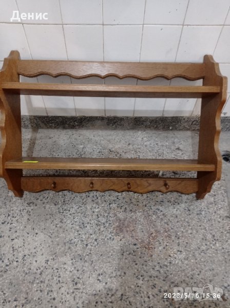 дървена етажерка немска за порцелан, снимка 1