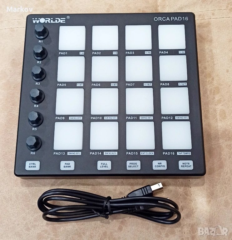 MIDI контролер Worlde Orca Pad 16 – 16 падa, снимка 1