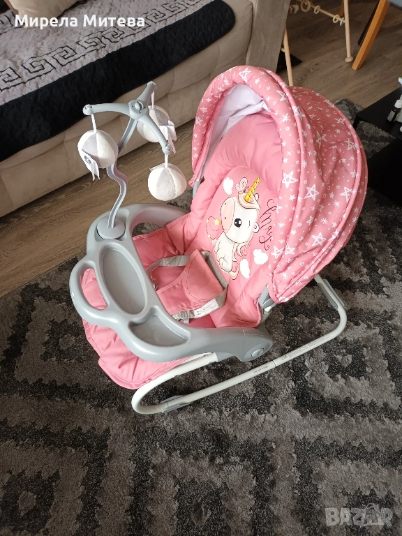 Люлка-шезлонг Lorelli, Dream Time, Rose Velvet Unicorn , снимка 1