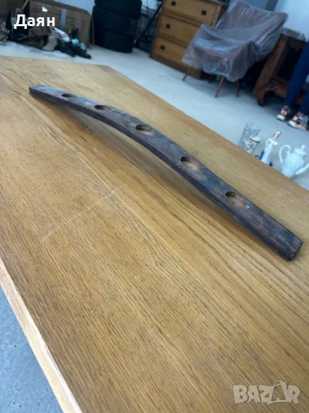 Дървен свещник за 5 чаени свещи , снимка 1