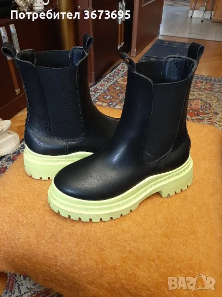Дамски кожени ботушки 38 номер, снимка 1