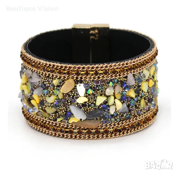 Ново! Магнитна гривна с естествени камъни, снимка 1