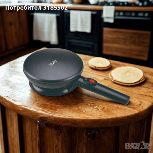 Уред за палачинки Voltz, 800W, 20 см, черен – идеален за перфектни палачинки, снимка 1
