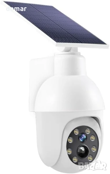 Vistrix соларна LED охранителна лампа и макетна CCTV камера с PIR сензор, IP65, снимка 1