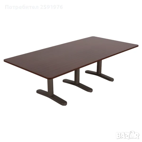 Конферентна маса HM2047, меламинов плот в цвят венгe, 240х120х75см., снимка 1