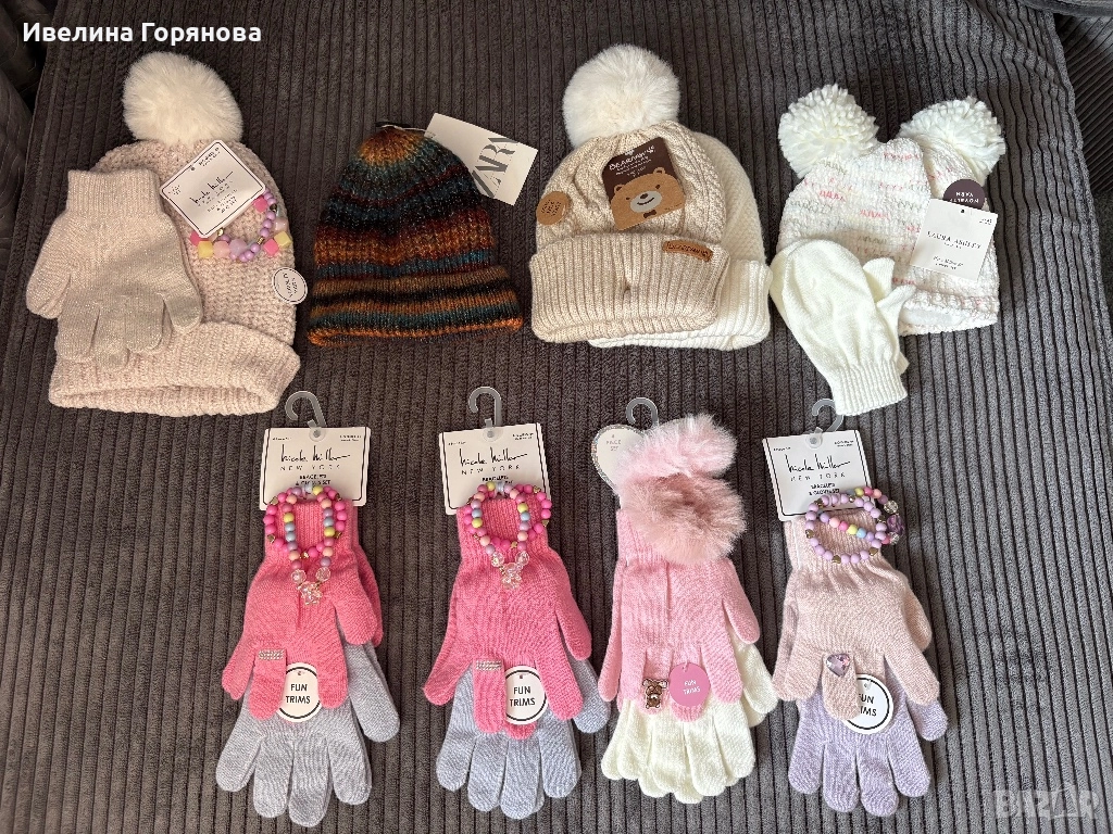 нови, вносни зимни комплекти – шапки и ръкавици, размери от 1г. до 4г. , снимка 1