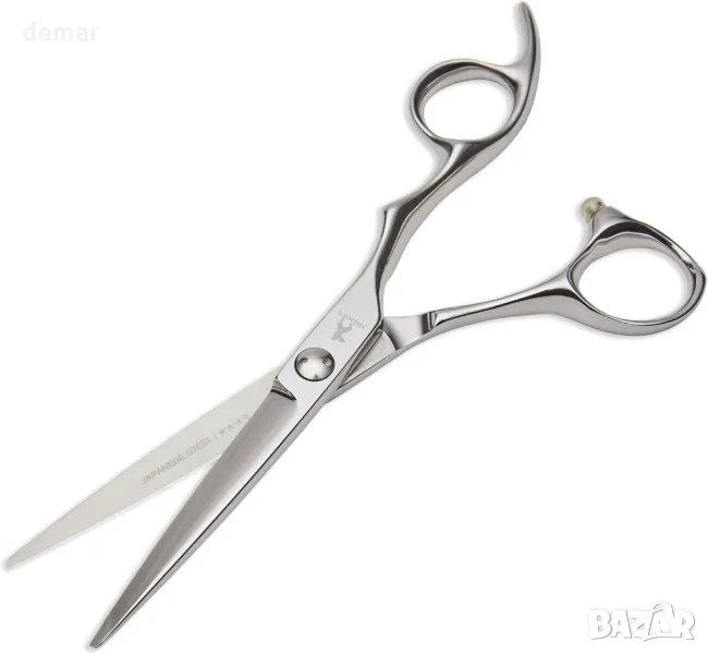 Японска стоманена ножица Shogun Ergo Premium 440C - Професионална фризьорска ножица, 5 инча, снимка 1