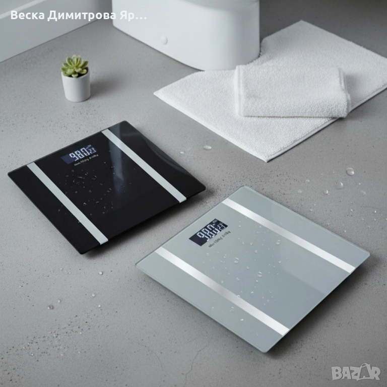 Дигитален кантар за тегло Rosberg R51650I, с Bluetooth, LCD екран, до 180кг, снимка 1