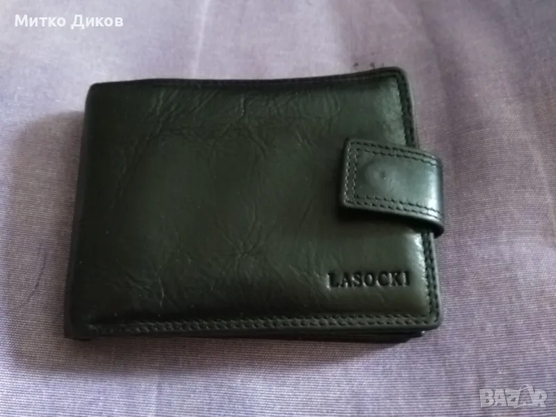 Марков портфейл Lasocki естествена кожа 120х90мм, снимка 1