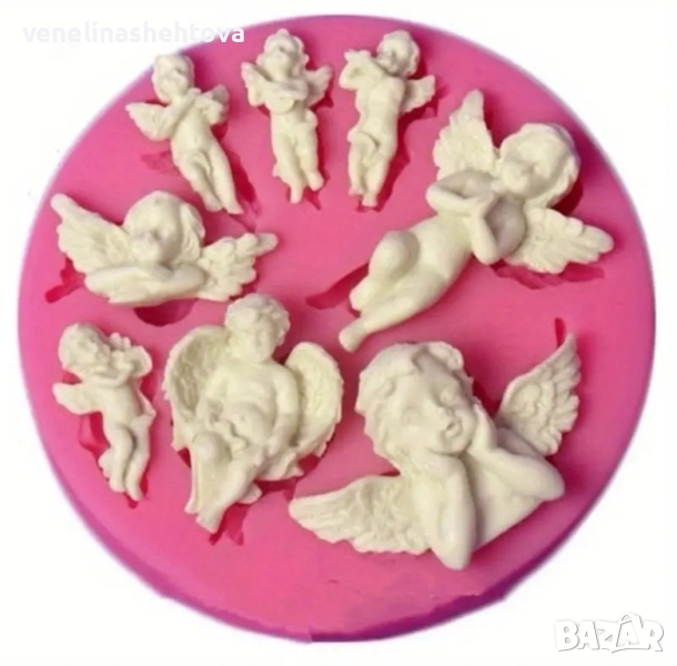 8 ангела ангели Силиконов молд форма за гипс смола фондан за декорация на торта , снимка 1