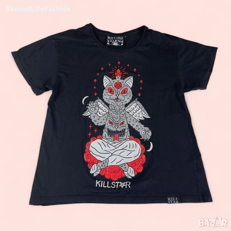Мъжка тениска Killstar Cat Totem, готически метъл, размер S, уголемена , снимка 1