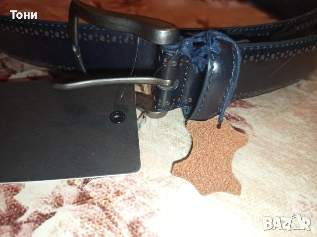 SELECTED MENSWEAR Нов Мъжки Колан Изцяло от Естествена Кожа с Етикет 120см.