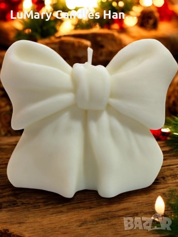 Свещ “Бяла панделка”, снимка 3 - Декорация за дома - 53225268