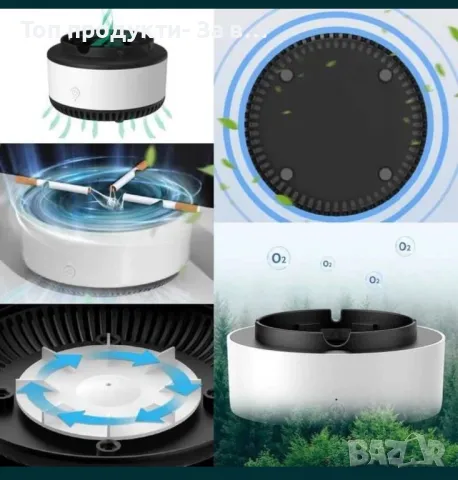 Бездимен- пречистващ пепелник, снимка 2 - Други стоки за дома - 48248029