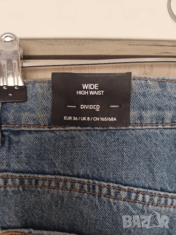 Divided wide high waist 36 размер, снимка 4 - Дънки - 53615573