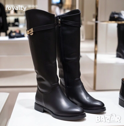 Равни ботуши - черна кожа, снимка 2 - Дамски ботуши - 53282230