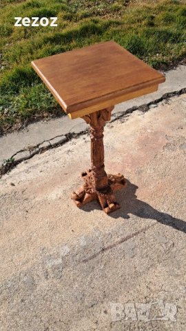 Маса помощна с дърворезба, снимка 5 - Маси - 53111220