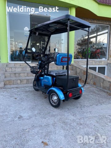 Електрическа триместна триколка с покрив X1 1800W/48V/20Ah СИНЯ, снимка 5 - Мотоциклети и мототехника - 39294989