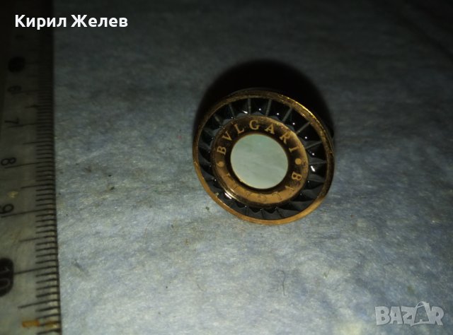 BVLGARI ПОЗЛАТЕН МАРКОВ СЕДЕФЕН АРТ ПРЪСТЕН БУЛГАРИ от БЛАГОРОДНА НЕРЪЖДАЕМА СТОМАНА 38916, снимка 10 - Пръстени - 42082394