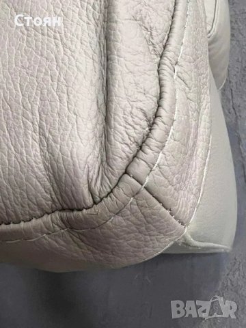 Сив кожен диван тройка с подвижни облегалки, снимка 9 - Дивани и мека мебел - 40781111