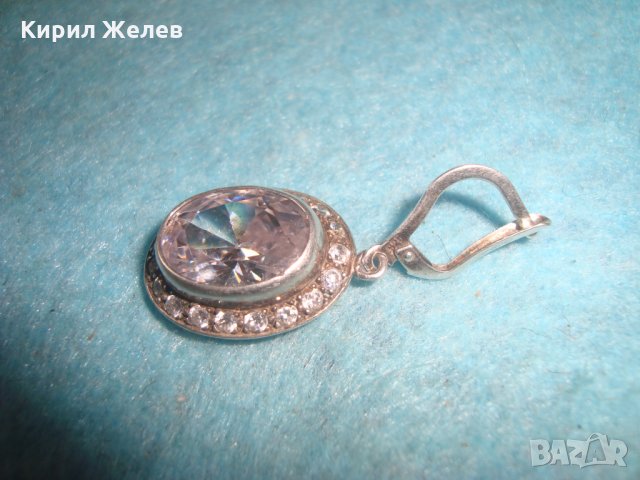 СТАРИННА СКЪПОЦЕННА СРЕБЪРНА ОБЕЦА ВИСОКА ПРОБА СРЕБРО с ФАСЕТИРАН ПЛАНИНСКИ КРИСТАЛ и ЦИРКОНИ 25627, снимка 9 - Антикварни и старинни предмети - 35783037
