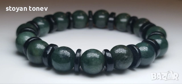 Унисекс гривна от средно зелен джейд с произход Бирма! Нова!, снимка 9 - Други - 53408374