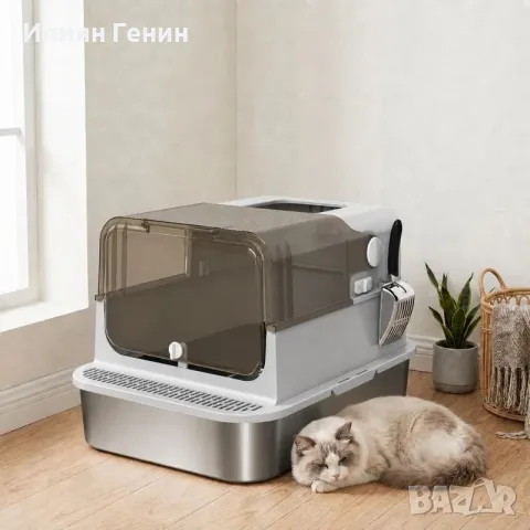 PawHut XXL кутия за котешка тоалетна от неръждаема стомана, снимка 6 - За котки - 55946342