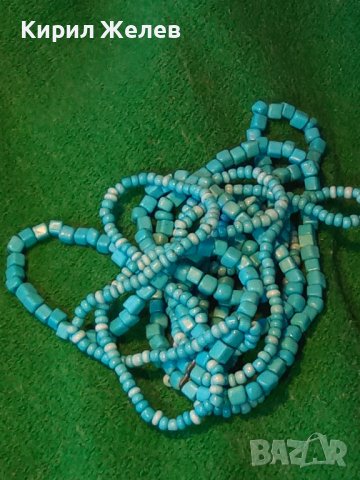 КРАСИВА ЕЛАСТИЧНА ТЮРКОАЗЕНА ХЕНД - МЕЙД ХИПАРСКА АРТ ГРИВНА 34719, снимка 9 - Гривни - 39177484