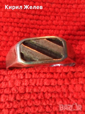 СТИЛЕН СРЕБЪРЕН РЕТРО АРТ ДЕКО ПРЪСТЕН ВИСОКА ПРОБА ОКСИДИРАНО СРЕБРО МАЙСТОРСКА РЪЧНА РАБОТА 38518, снимка 2 - Антикварни и старинни предмети - 41451045