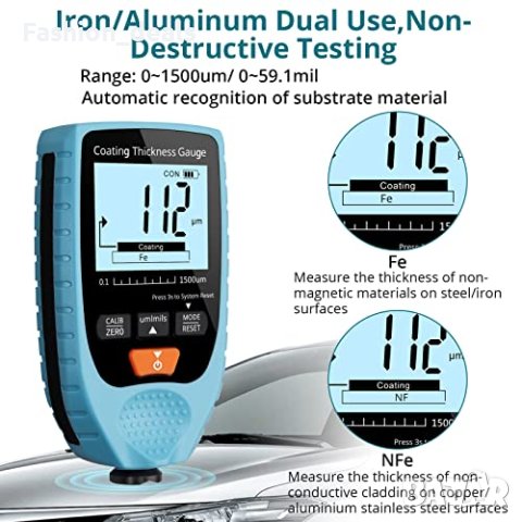Нов Уред за измерване на дебелината на боя стомана покритие автомобил, снимка 5 - Друга електроника - 41539649
