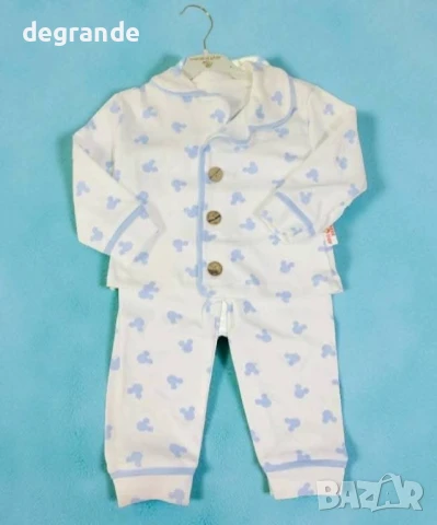 ШОК ЦЕНА Бебешко комплектче  с мечета в синьо и кафяво., снимка 2 - Комплекти за бебе - 51191611