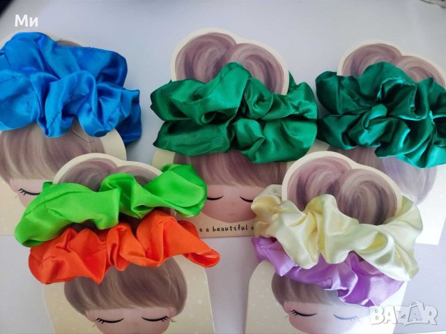 Ластичета (скрънчита) 👧😊🐰за госпожици! Пухени зайчета или сатенени скрънчи, снимка 12 - Шноли, диадеми, ленти - 39693134