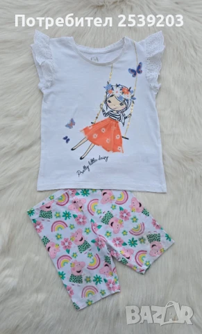 Детска тениска и късо клинче Peppa Pig 3-4 години, снимка 4 - Детски тениски и потници - 50665258