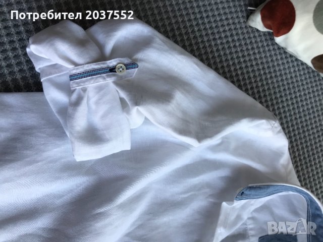 Мъжка риза лен ZARA, снимка 6 - Ризи - 42066226