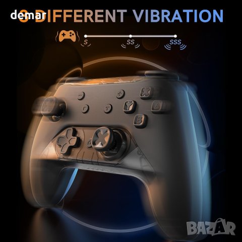 Безжичен контролер за игри Gozxaiv, 3-степенна вибрация, снимка 5 - Джойстици и геймпадове - 42112826