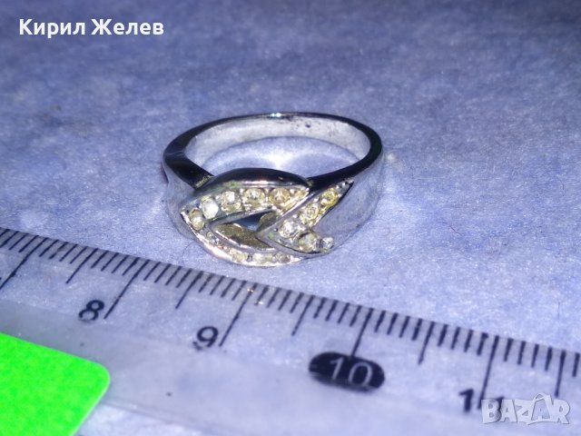 ИЗЯЩЕН МОДЕН КРИСТАЛЕН АРТ ПРЪСТЕН от ХРОМИРАНА НЕРЪЖДАЕМА СТОМАНА 37003, снимка 6 - Пръстени - 39754330