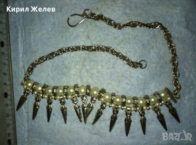 ЕФЕКТНА СРЕБРИСТА ПЕРЛЕН ЕТНО СТИЛ ОГЪРЛИЦА от БЛАГОРОДНА НЕРЪЖДАЕМА СТОМАНА 38878, снимка 3 - Колиета, медальони, синджири - 42026240