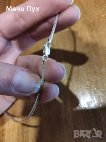 Сребърно полутвърдо колие (90), снимка 2 - Колиета, медальони, синджири - 39071104